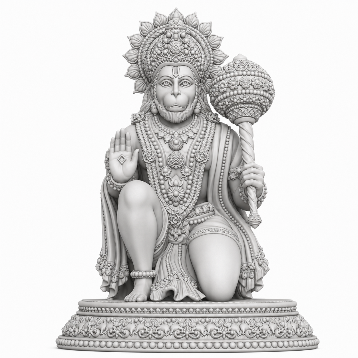 Hanuman Ji Detailed V3244 3D Model (5 Inch)